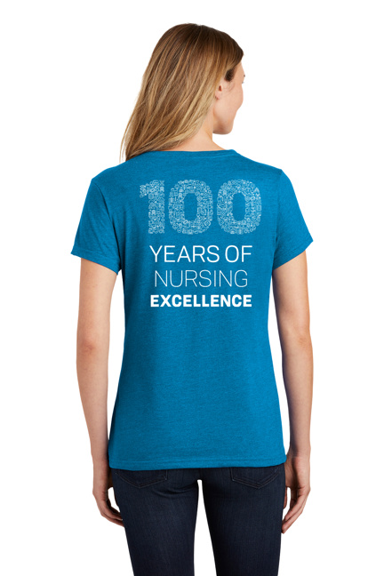 100 Years Ladies' V-Neck T-Shirt - Sapphire