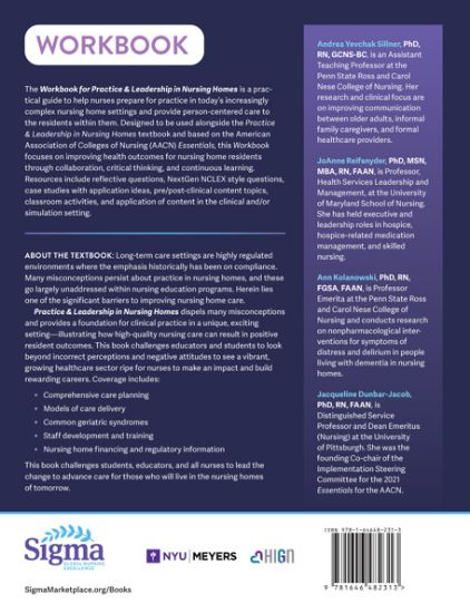 Sigma Marketplace | Workbook for Practice and Leadership in Nursing Homes